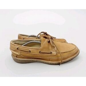 Nunn Bush Mens 12‎ M Squall Oak Tan Leather Boat Shoes 84001-40 NO INSOLES